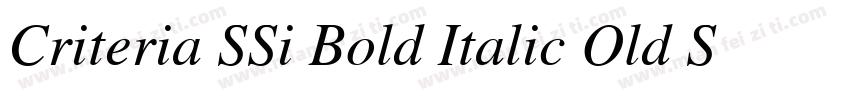 Criteria SSi Bold Italic Old Style Figures字体转换